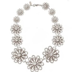 nwt kate spade Oops A Daisy Silverstone Metal H Crystal Necklace